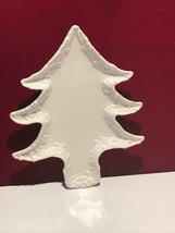 Vintage White Christmas Tree Platter Tray Embossed Made in Italy  6902 - $14.01