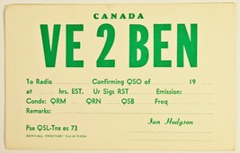 Vintage Canada Postcard QSL Card Amateur Radio - £3.16 GBP