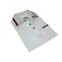 Men Sports Shirt DE-NIKO Short Sleeves Cotton Fashion Polo Shirt DBK113 White image 2