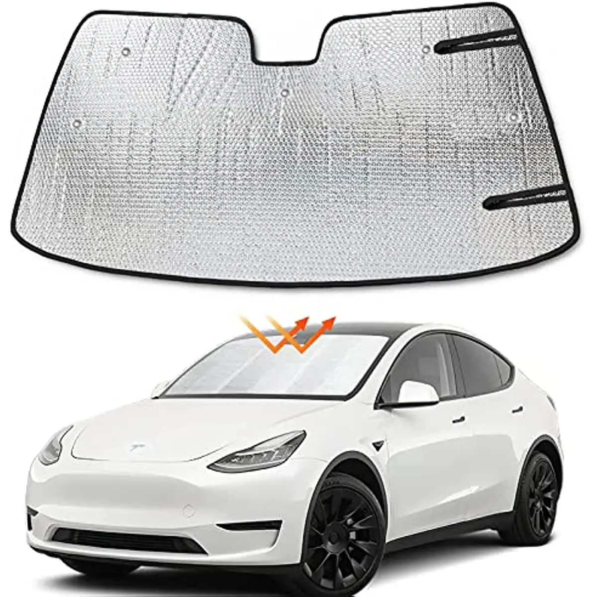Windshield Sunshade for Tesla Model 3 Model Y 2016-2022, Thicken 5-Layer UV - £19.16 GBP