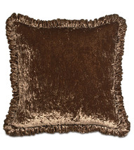Eastern Accents Brown Velvet Euro Pillow Sham Glamour Mocha - $2,271.85 MXN