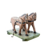 Antique American Folk art wood horses pull toy - $330.66