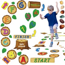 115 Pieces Alphabet And Number Diy Hopscotch Education Floor Decal Jungle Hoppin - £21.92 GBP