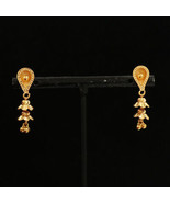 22K Hallmark Bright Gold 2.6cm nugget earrings Daughter In Law Gift Jewelry - £529.72 GBP