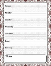 Magnetic Dry Erase Calendar - White Board Planner - Damask 3/022 - £8.72 GBP