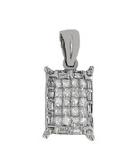 Diamond Rectangle Pendant in 14k White Gold  - $600.00