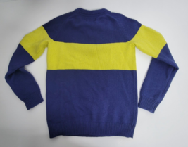 Boden Kids Knit Sweater Shirt 11/12Y Youth Striped Blue Yellow Boy Wool Blend - £18.87 GBP