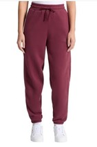 Puma Womens Jogger Red Pants Fleece Pockets Drawstring Logo Active Heavy... - $42.99