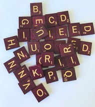 Scrabble Game Letter Pieces Red &amp; Yellow Pick 1 or Many Arts &amp; Crafts for Parts - £3.95 GBP