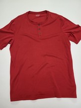 Croft Barrow Shirt Mens LT Red Solid Short Sleeve Shirt - $8.49