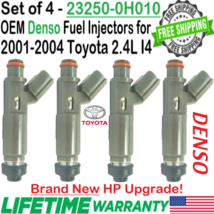 NEW OEM Denso x4 HP Upgrade Fuel Injectors for 2001-04 Toyota Highlander 2.4L I4 - £202.98 GBP