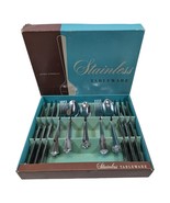 Vintage Ekco Stainless Tableware 10-121 USA Flatware Utensils 24pc - €25,45 EUR