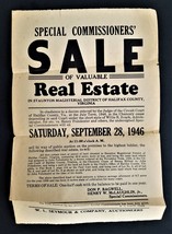 1946 antique BROADSIDE AUCTION SALE halifax va WILLIE E ROARK MILLNER PO... - £53.39 GBP