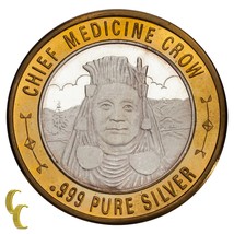 Chief Medicina Crow Nativi Americani Casino Gaming Token .999 Argento Ed. - £47.29 GBP