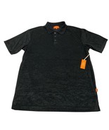 Negative Space Terry Polo Mens M Black Short Sleeve Casual Basic Neutral - $35.52 CAD