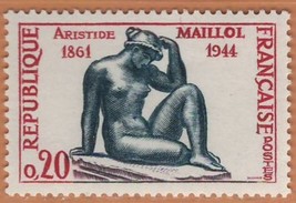 FRANCE 1961 Very Fine MLH Stamp Scott # 984 &quot; Mediterranean&quot; by Aristide Maillol - £0.55 GBP