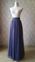 Purple Long Tulle Skirt Outfit Custom Plus Size Bridesmaid Tulle Maxi Skirt image 4
