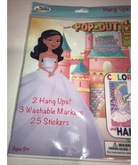Lot Of 14 Princess crafts Pop Outz Coloring Boards &amp; Stickers Grab Bag N... - £21.86 GBP