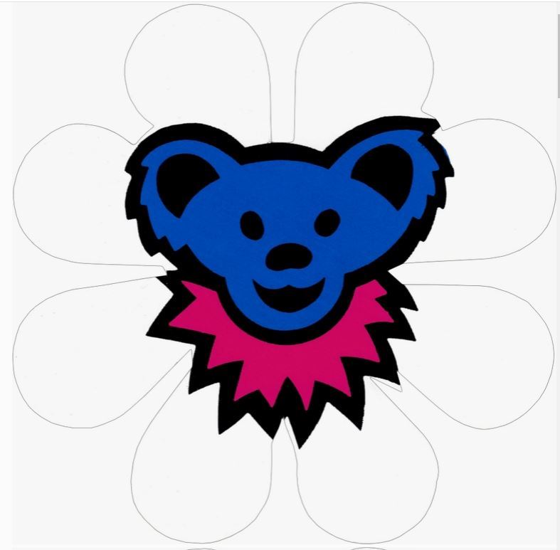 Grateful Dead  Dancing Bear Daisy Vinyl Sticker Deadhead  Car Decal - $3.99