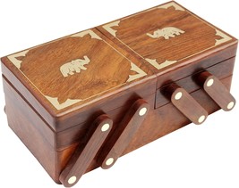 Handmade Wooden Jewelry Box Case Storage for Women Jewel Organizer Chris... - $67.48