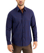 Tasso Elba Men&#39;s Plaid Jacquard Shirt Navy Combo-Size Small - $377.35 MXN
