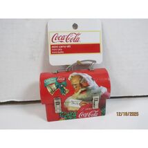 Coca Cola Santa Claus Mini Carry All Tin Box Christmas Holiday Decoration - $6.79