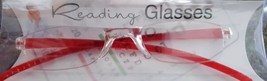 Lightweight ~ Translucent ~ Plastic ~ Reading Glasses ~ +1.00 ~ Red Temples - £11.77 GBP