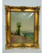 ANTIQUE ARTIST SIGNED LANDSCAPE OIL PAINTING ON CANVAS - €4.243,46 EUR