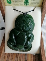 New zealand jade / Green stone TIKI large pendant / necklace 50mm - £107.91 GBP