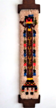 NEAT 1970s Latch Hook Colorful Totem Pole Frame Wall Hanging 44x9 - £37.92 GBP