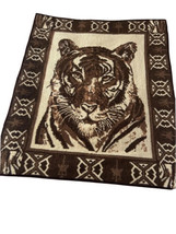 Biederlack Vintage Reversible Bengal Tiger Blanket Throw 61x51 Animal Aztec - £63.15 GBP