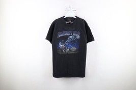 Vtg 90s Harley Davidson Mens L Faded Spell Out Midnight Ride Wolf T-Shirt USA - £77.80 GBP