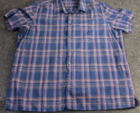 Tasso Elba Blue Short Sleeve Shirt Men&#39;s Size 3XL XXL Geometric &amp; Plaid - $14.79