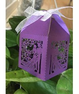 100pcs Bride Groom Purple 5*5*8.5cm Wedding Favor Boxes,Gift Packaging B... - $34.00