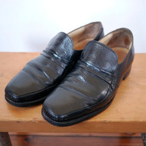 Vintage Grenson Footmaster Black Pebble Grain Leather Sole Loafers ENGLA... - $125.00
