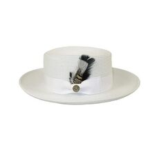 Men Bruno Capelo Braid Straw Style Spring Hat Wide Brim GAMBLER GAMS201 White image 3