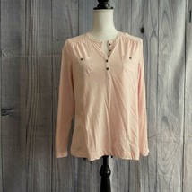 Chaps Long Sleeve Top, Size Petite Large, Light Pink, Cotton Blend - £10.15 GBP