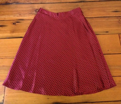 Banana Republic Burgundy Red Geometric 100% Silk Knee Length Skirt 0 26&quot;... - $16.99