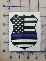 Thin Blue Line Shield Police badge Cops Flag  vinyl custom car truck tim... - $3.95