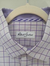 Robert Graham Shirt Mens 42 -  16.5 Purple Plaid Button Up Adult Long Sl... - £16.83 GBP