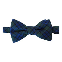 Tommy Hilfiger Green Navy Wool Tartan Plaid Pre-Tied Bow Tie - £19.65 GBP