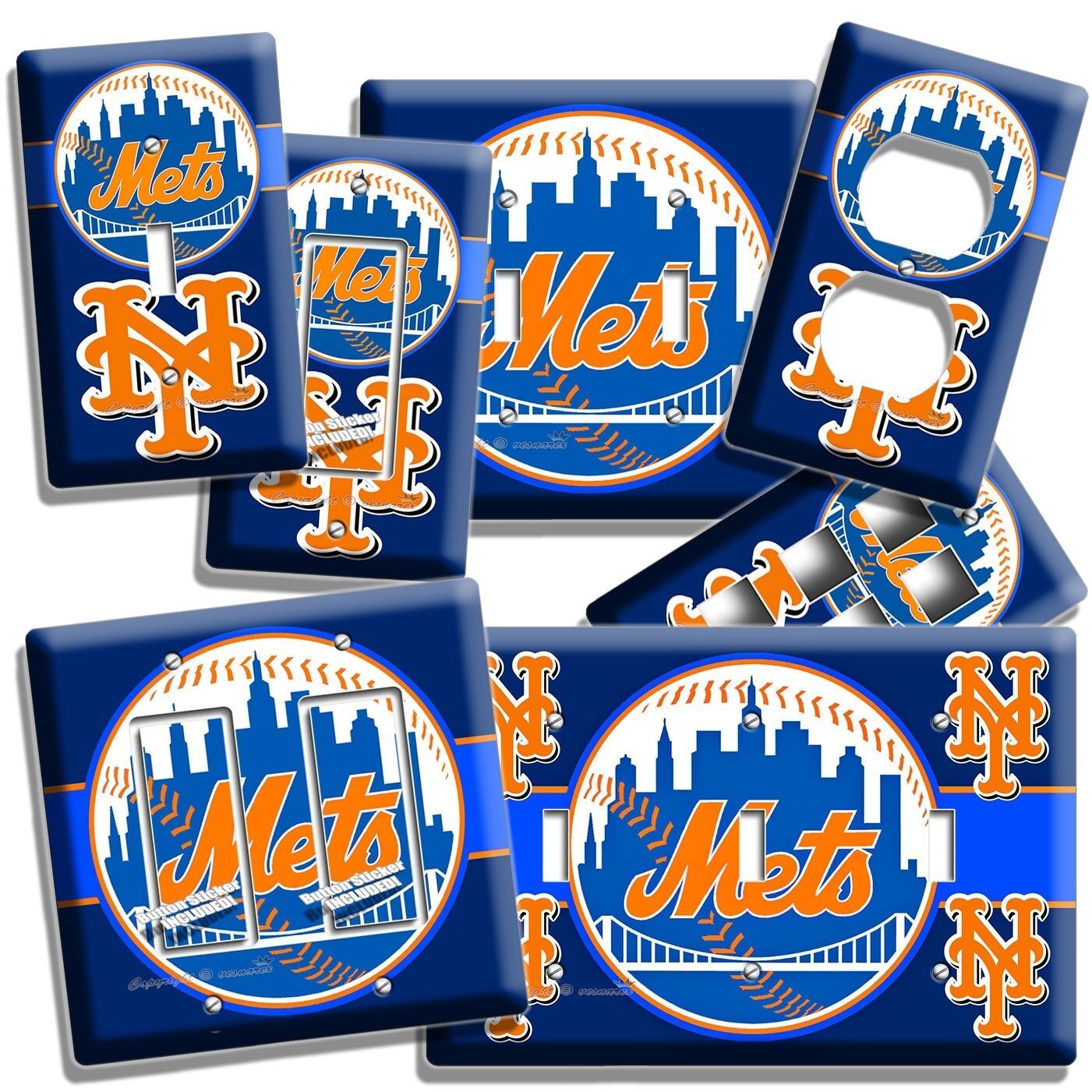 NEW YORK METS BASEBALL TEAM LIGHT SWITCH OUTLET WALL PLATE MAN CAVE GAME... - $8.99+