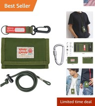 Lightweight Kids Trifold Wallet with Keychain &amp; Adjustable Army Green La... - $52.50
