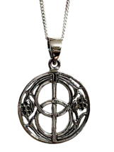 Chalice Well Necklace Pendant &amp; 18&quot; Chain 925 Silver Sacred Glastonbury ... - £30.05 GBP