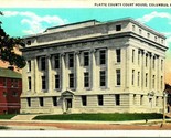 Platte County Court House Columbus Nebraska NE UNP Linen Postcard P9 - £4.23 GBP