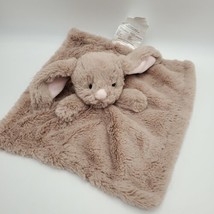 Manhattan Kids Bunny Baby Security Blanket Lovey Lovie Brown Tan Plush 12x12 - £22.08 GBP