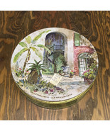 Vintage Brulatour patio old New Orleans metal  fruit cake tin shabby chi... - $362.29 MXN