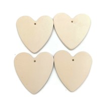 4Pc 3.15in Handmade Ceramic Bisque Heart Ready To Paint DIY Blank Shapes To Hang - £24.12 GBP