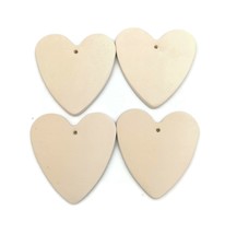 4Pc 3.15in Handmade Ceramic Bisque Heart Ready To Paint DIY Blank Shapes To Hang - £24.14 GBP