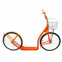 20&quot; Adult BRIGHT ORANGE KICK SCOOTER Amish Bike w/ Basket &amp; Brakes USA MADE - €368,59 EUR